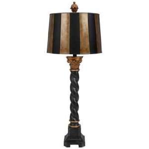  Roanne Black and Gold Twisted Column Buffet Lamp