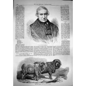  1869 Portrait Lord Broughton Saxon Merino Rams Breslau 