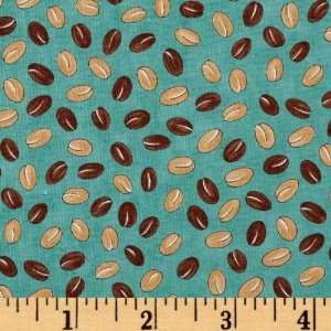  44 Wide Moda Java Bunch of Beans Aqua Fabric By The Yard 