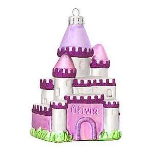  Personalized Purple Castle Glass Ornament