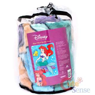 Disney Princess Little Mermaid Ariel Raschel Plush Mink Blanket 60 x 