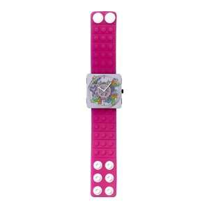  Stamp Watch, Peace, Hot Pink Rubber Strap 