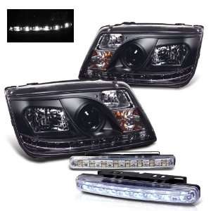   99 05 Vw Jetta DRL LED Projector Head Lights + LED Bumper Automotive