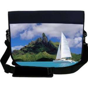com Sailboat on Paradise Island NEOPRENE Laptop Sleeve Bag Messenger 