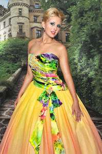 Posh Precious o52004 Yellow Multi Pageant Prom Gown 4  