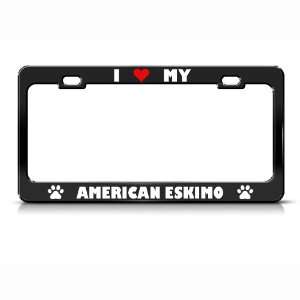 American Eskimo Paw Love Heart Pet Dog Metal license plate 
