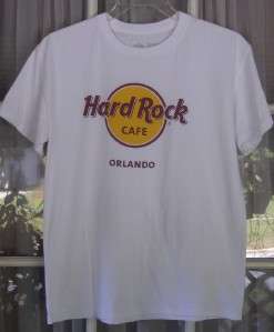 Hard Rock Cafe Orlando Logo M White Cotton Tee Shirt  