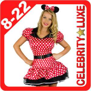 New Minnie Mickey Mouse Ladies Fancy Dress Up Costume  