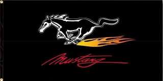 FORD MUSTANG FLAME LOGO FLAG 3X5 BANNER  
