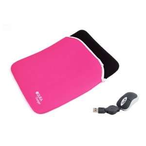  Black & Pink Reversible 16 Neoprene Laptop Case With USB Mini 
