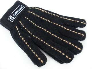 G03 * Knit Wool Gloves Men One Size  Black  