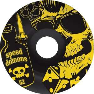  Speed Demons Greaser 52mm Black/Yellow Skateboard Wheels 
