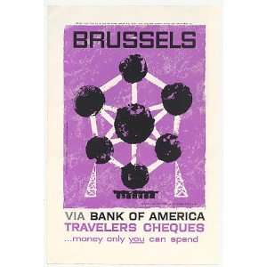  1958 Brussels Atomium Towers Worlds Fair Bank of America 