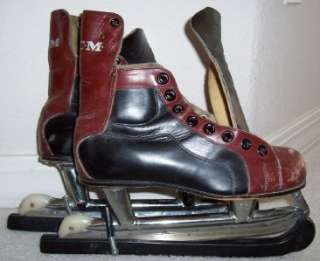 Vintage CCM Ice Hockey Skates 5 1/2 Canada Steel Blades  