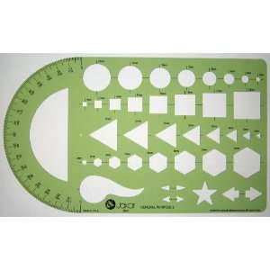   Hexagon Figure Shapes Drawing Drafting Template Stencil Office