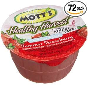 Motts Summer Strawberry Applesauce, 3.9 Ounce Cups (Pack of 72)