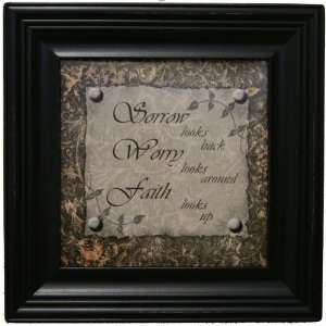  Framed Decor Inspirational Quote, Sorrow Looks Back Worry 