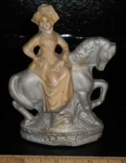   ANTIQUE C D KENNY ADVERTISING FIGURINE VICTORIAN LADY ON HORSE GERMANY