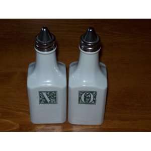  Porcelain Oil & Vinegar Cruet Dispenser Set Everything 