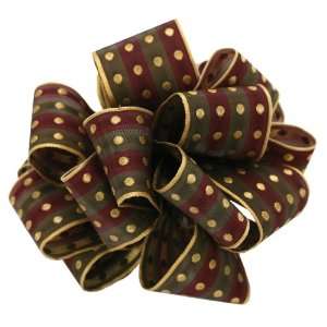  Offray Wired Edge Moonbeam Dot and Stripe Craft Ribbon, 1 