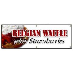  72 BELGIAN WAFFLE BANNER SIGN waffles whip cream syrup 