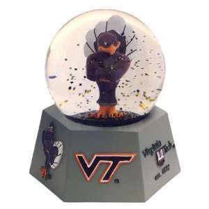 Virginia Tech Hokies Mascot Musical Water Globe with Hexagonal Base 