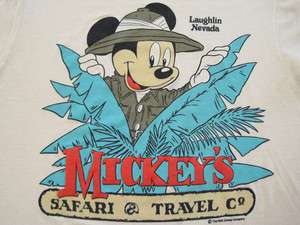 SOFT 80s vintage MICKEY MOUSE safari T SHIRT disney LARGE  