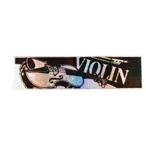  CMC Hologram Bumper Sticker Violin   6 per pack Musical 