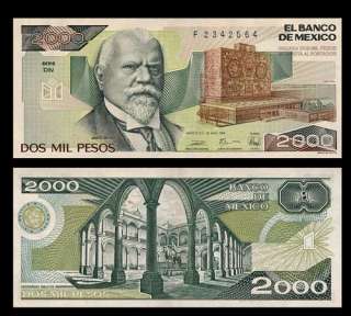 2000 PESOS Banknote MEXICO 1989 DN   Justo SIERRA   UNC  