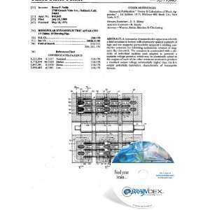  NEW Patent CD for HOMOPOLAR DYNAMOELECTRIC APPARATUS 