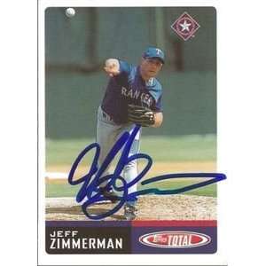  Jeff Zimmerman Signed Texas Rangers 2002 Topps Total Card 