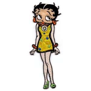  6 Betty Boop in sexy yellow dress wearing peace necklace 