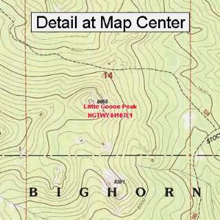 USGS Topographic Quadrangle Map   Little Goose Peak, Wyoming (Folded 