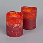 NEW Flameless LED 2 Pk Candles Scented Melted Look Top Edge 2 x 2.5