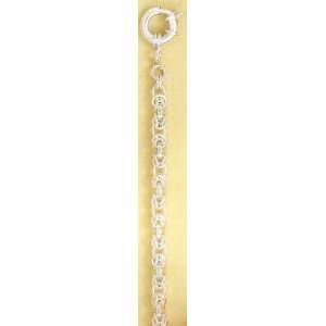  Sterling Silver Bracelet, 7 in long, 5mm wide, Byzantine 