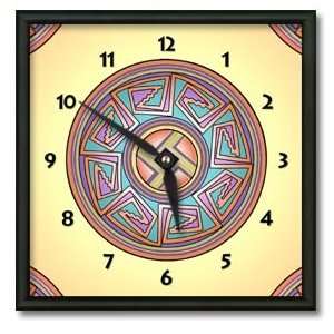  Sun in Mimbres Square Metal Wall Clock 