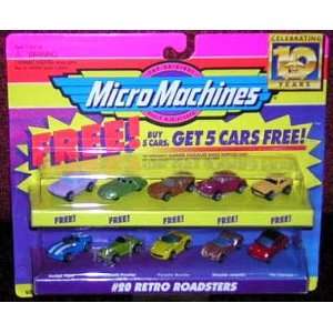   Micro Machines Retro Roadsters #20 Collection w/5 Bonus Cars Toys