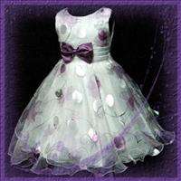 Purple Wedding Party Dance Prom Flower Girls Dress 3 4T  