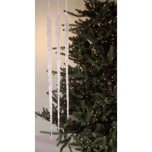   12 Rustic Fire Large Glass Icicle Christmas Ornaments