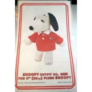  Peanuts Snoopy Outfit for 11 Plush   Red Sports Shirt w 