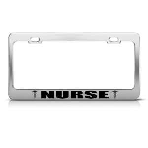 Medical Nurse Caretaker Metal Career Profession license plate frame 