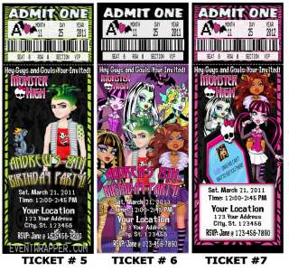   HIGH BIRTHDAY PARTY INVITATIONS VIP PASSES AND FAVORS SEVERAL DESIGNS