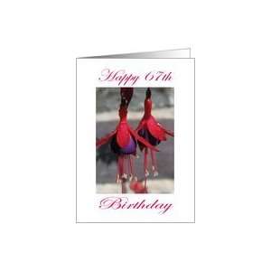  Happy 67th Birthday Purple and Red Flower Card Toys 