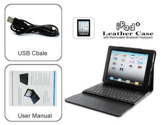 Leather Case for iPad 2   Removable Bluetooth Keyboard  