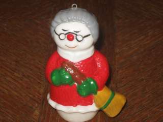 Vintage Mrs. Claus Clause Ceramic Christmas Ornament  