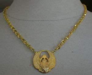 GOLD TONE SCARAB NECKLACE NWOT MAGIKAL LUCK  