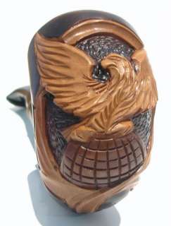 Briar CARVED Tobacco Smoking Pipe/Pipes *EAGLE ON GLOBE* #2  