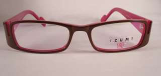 IZUMI WOMEN eyewear Eyeglass Frame 72 BROWN PINK  