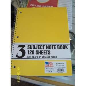  3 Subject College Ruled Notebook