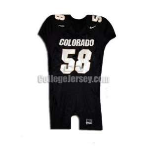  Black No. 58 Game Used Colorado Nike Football Jersey 